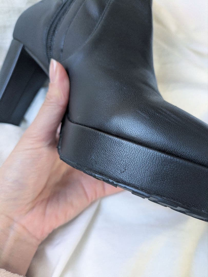 Mode et Jacomo シンプルストレッチショートブーツ（黒）