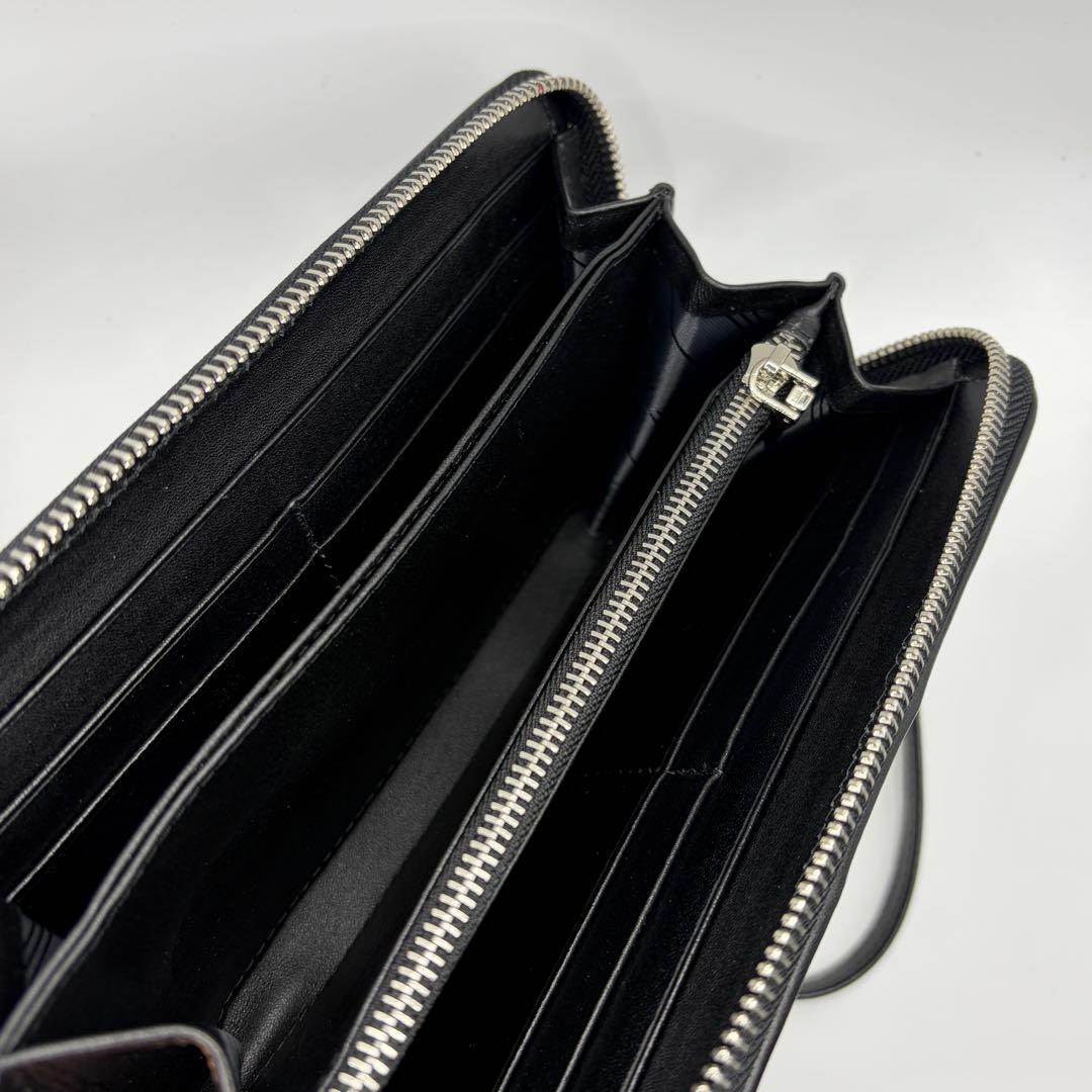 スティングレイ 連石 エイ 長財布 ラウンドファスナー ブラック キャビア