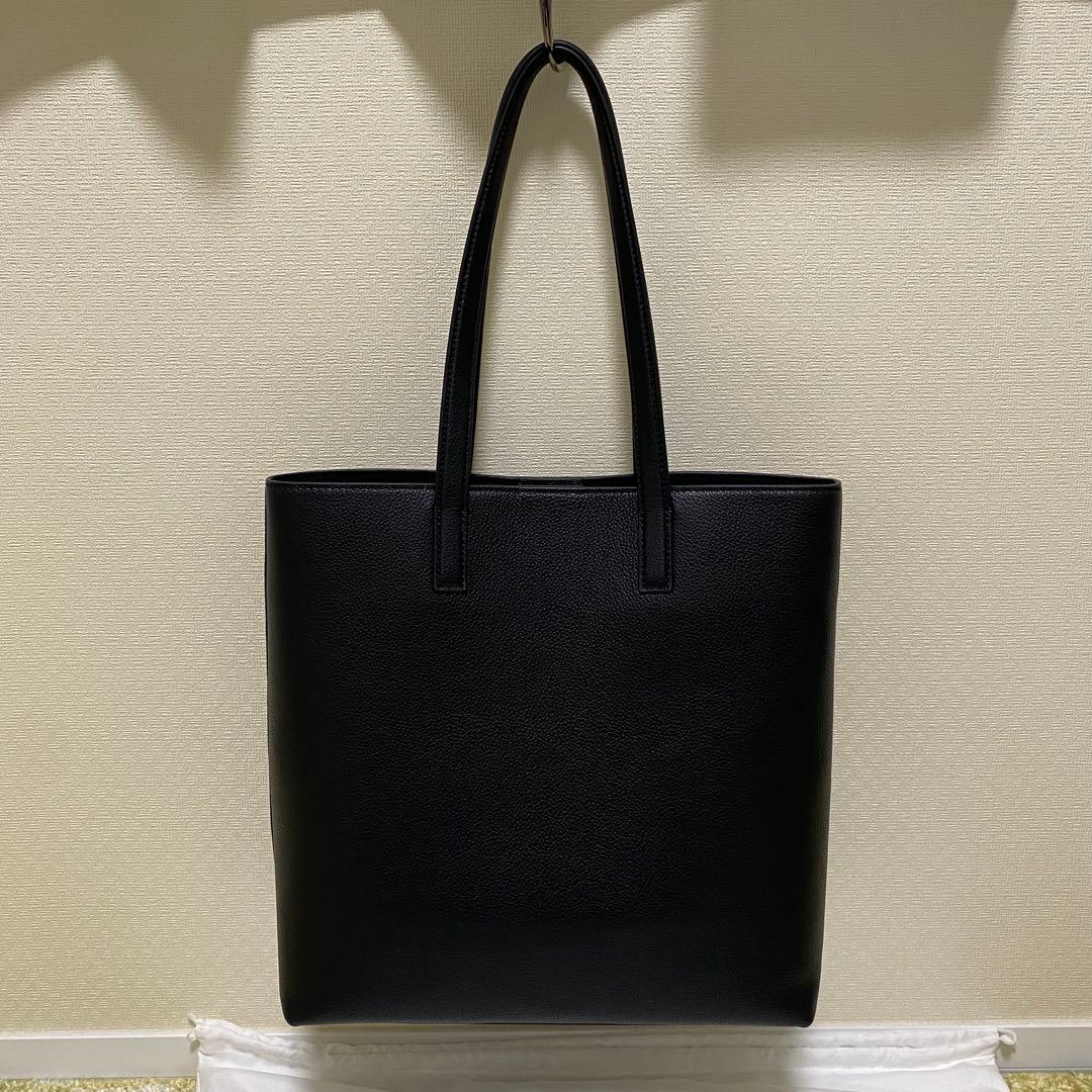 aucentic イタリアンレザー カジュアル トート ミディアム ブラック