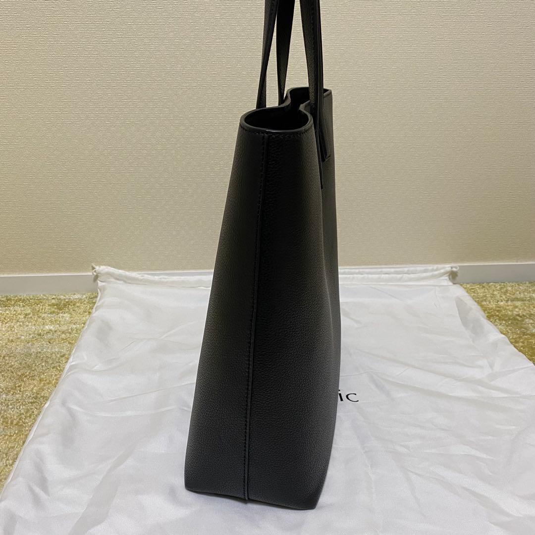 aucentic イタリアンレザー カジュアル トート ミディアム ブラック