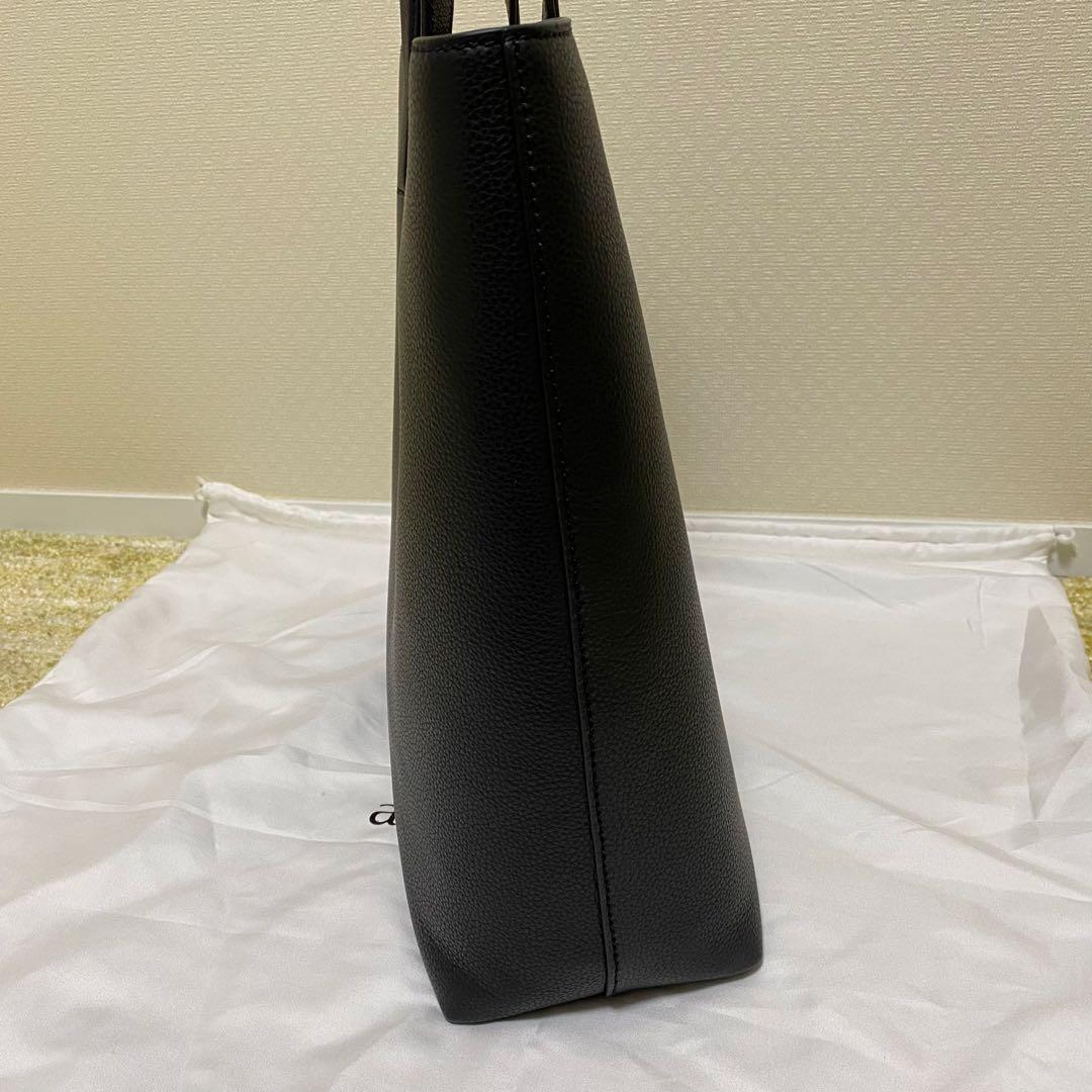 aucentic イタリアンレザー カジュアル トート ミディアム ブラック