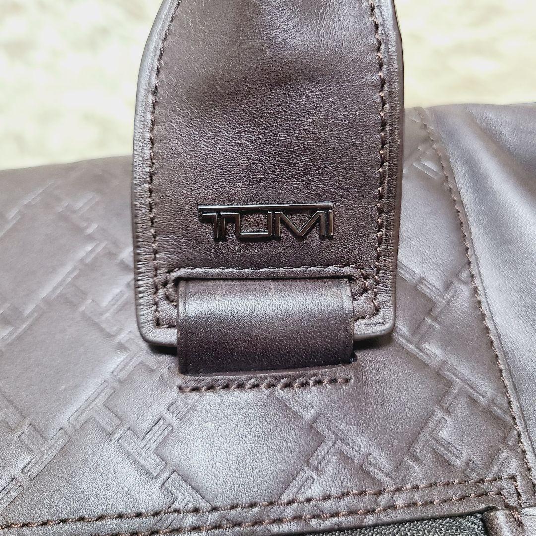 【希少】TUMI　ビジネスバッグ　ロゴ型押し　オールレザー　2WAY　A4収納