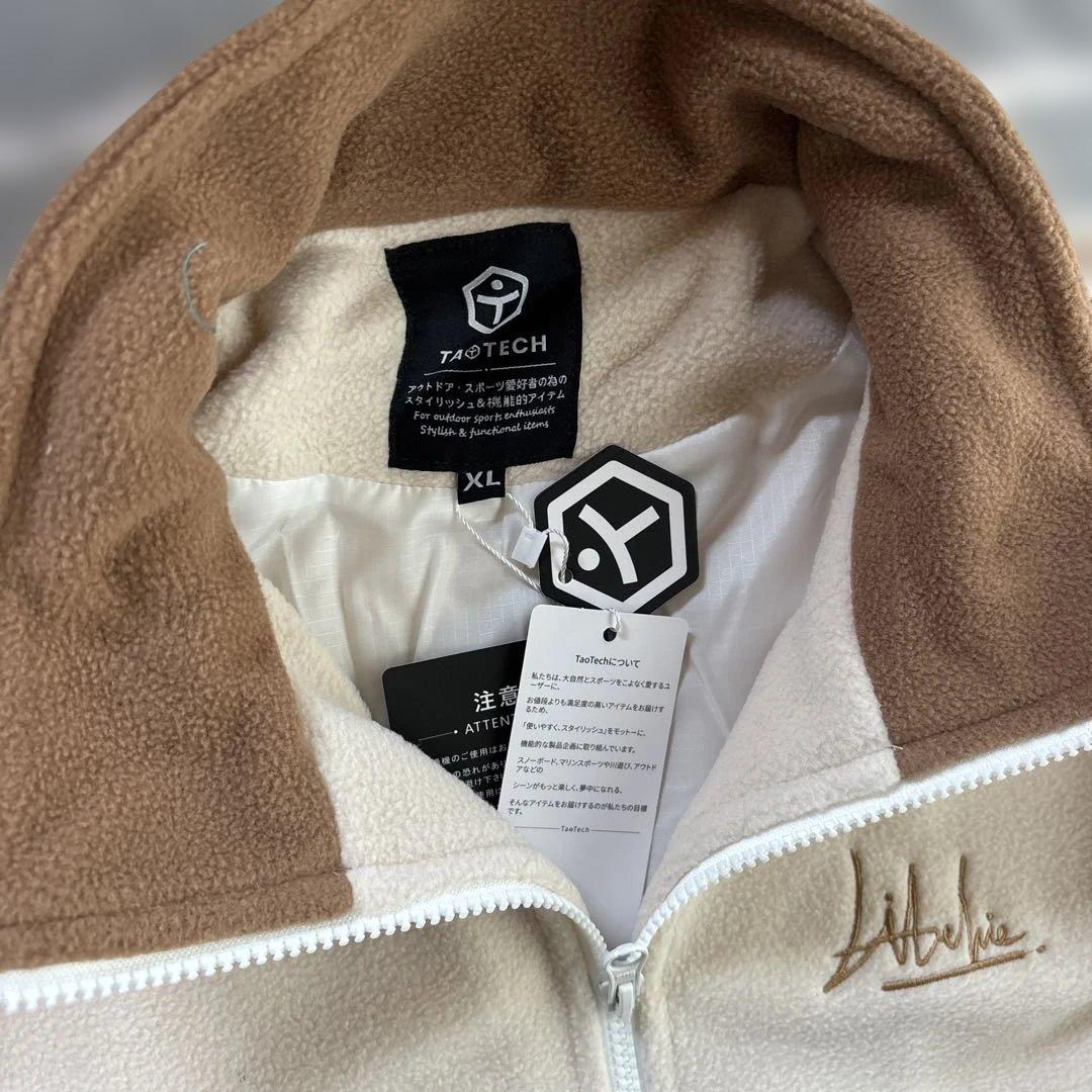 Libelice ハーフジップフリース ベージュ×ブラウンXL