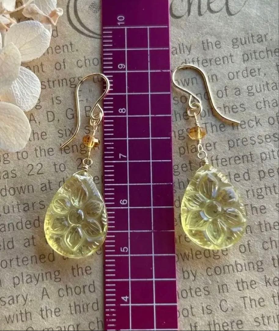 アイリスアゲート　リーフシェイプドゥルージピアスチャーム他　14kgf