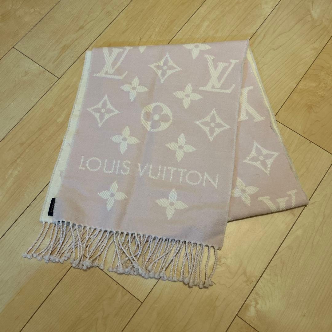 Louis Vuitton ピンク モノグラム マフラー