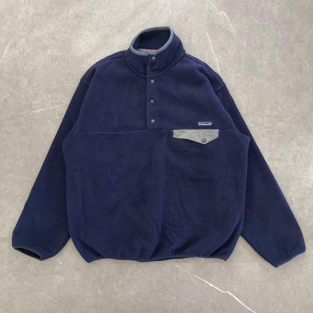 90s Patagonia スナップT Mサイズ ネイビー アメリカ製