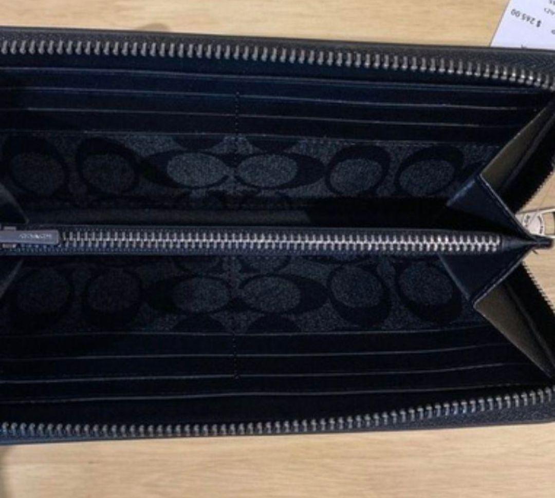 新品 COACH コーチ ラウンドジップ財布 長財布 ブラック Cロゴ