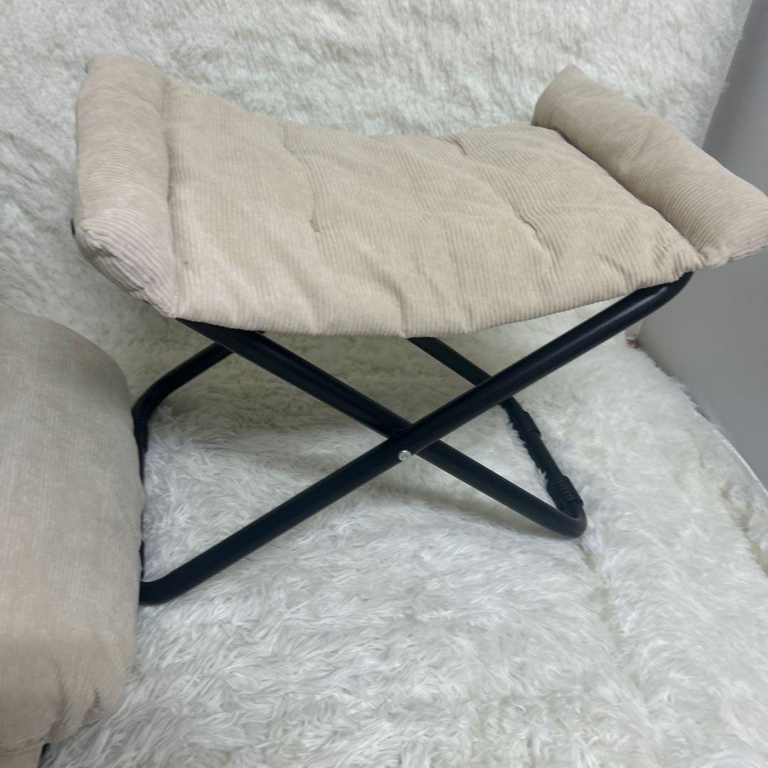 【ひなたライフ】2wayフォールディングチェア,オットマン,クッション3点セット