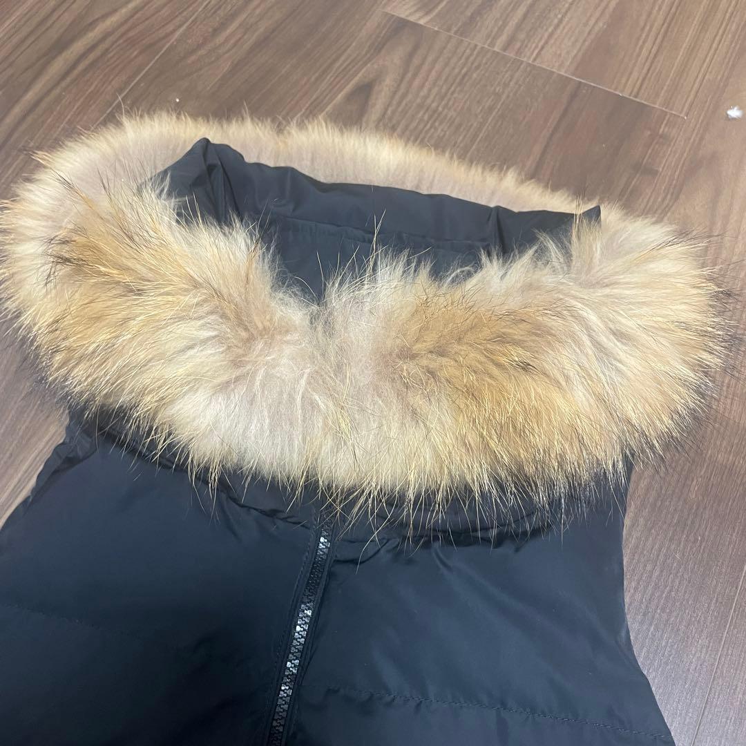 美品　NATURAL VINTAGE GOA ダウンベスト M ラクーンファー