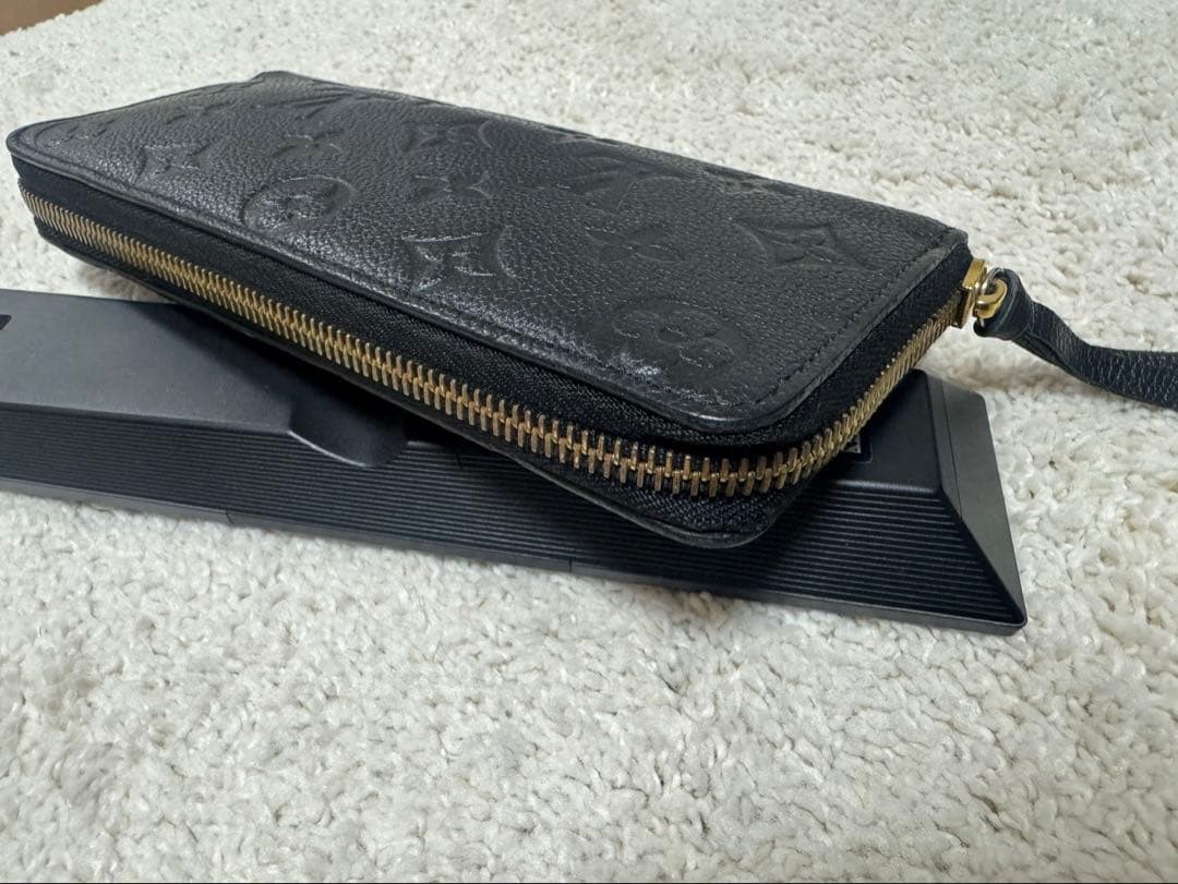 【程度良】ルイヴィトン　クレマンス　アンプラント　長財布　ブラック　モノグラム