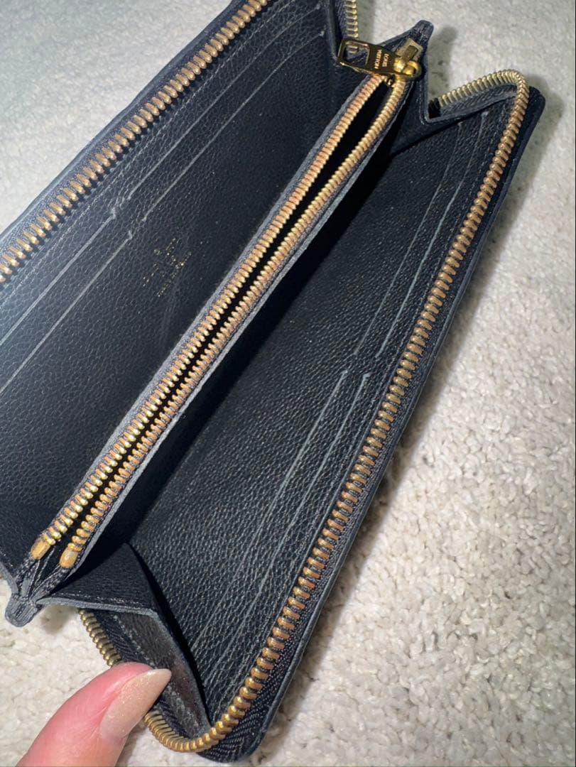 【程度良】ルイヴィトン　クレマンス　アンプラント　長財布　ブラック　モノグラム