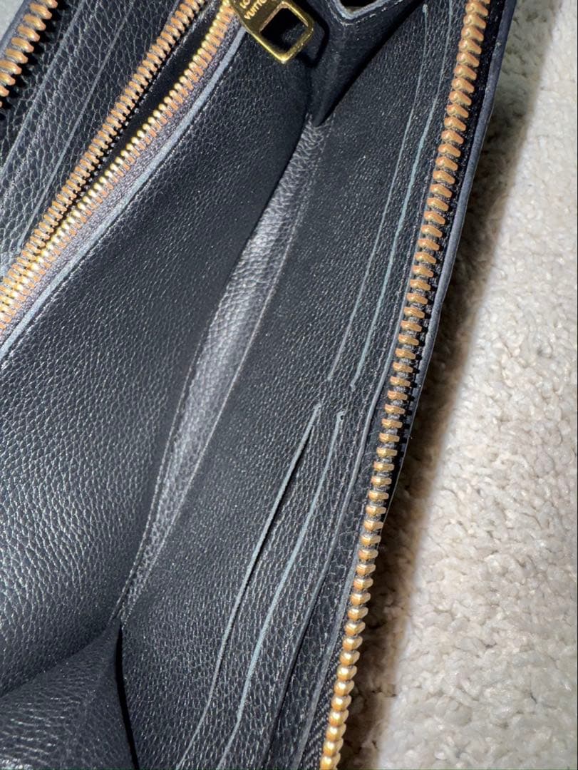 【程度良】ルイヴィトン　クレマンス　アンプラント　長財布　ブラック　モノグラム