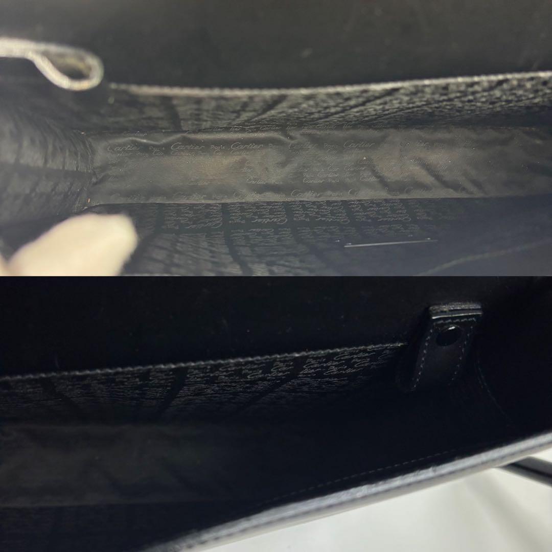 【希少】カルティエ パシャ ブリーフケース 自立 A4収納 ブラック