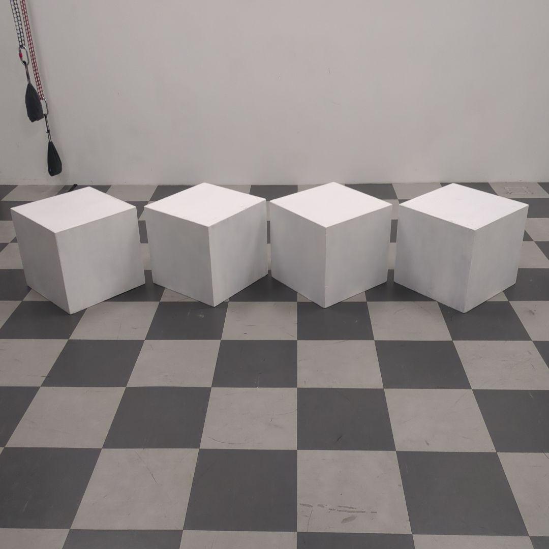 木製サイコロ白 ホワイトキューブ 4個 展示用 舞台用 ステージ用 38cm角