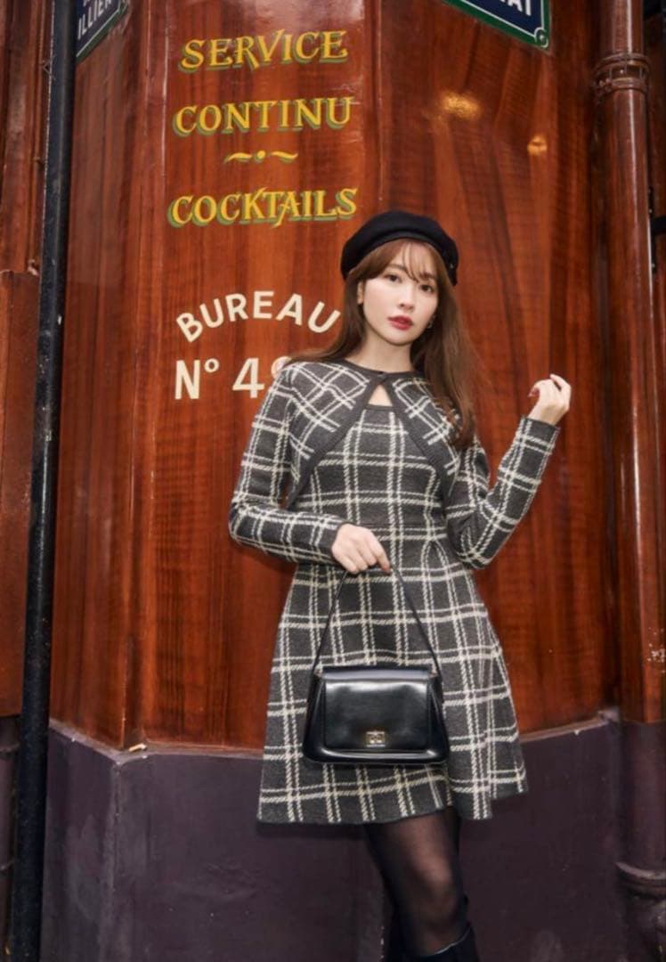 ワンピース herlipto Pantheon Checked Knit Dress