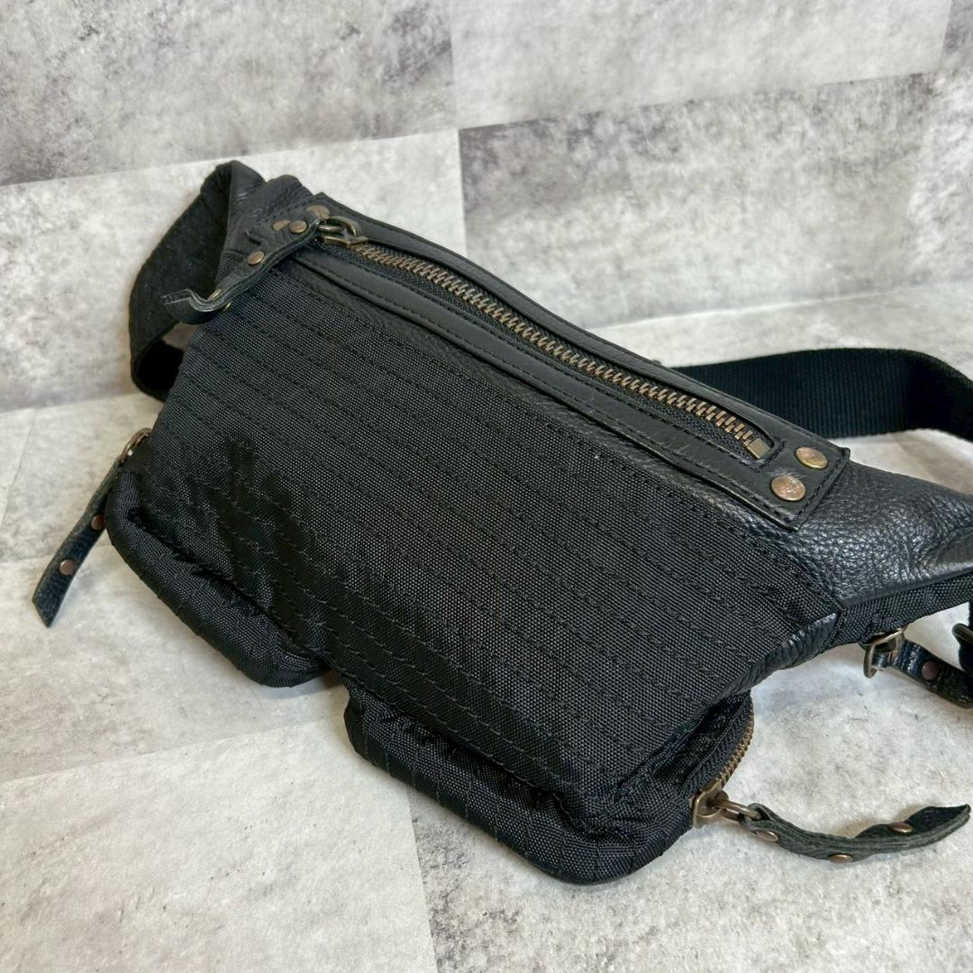 Y2K DIESEL 金属ロゴ レザー ウエストポーチ ショルダー RG385