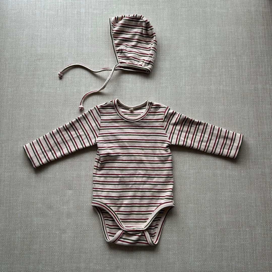 melted butter RIB BODYSUIT & BONNET セット