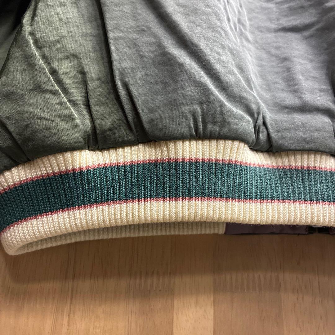 ヒューストン スカジャン マップ 地図柄 ヴィンテージ加工 グリーン 緑 XL