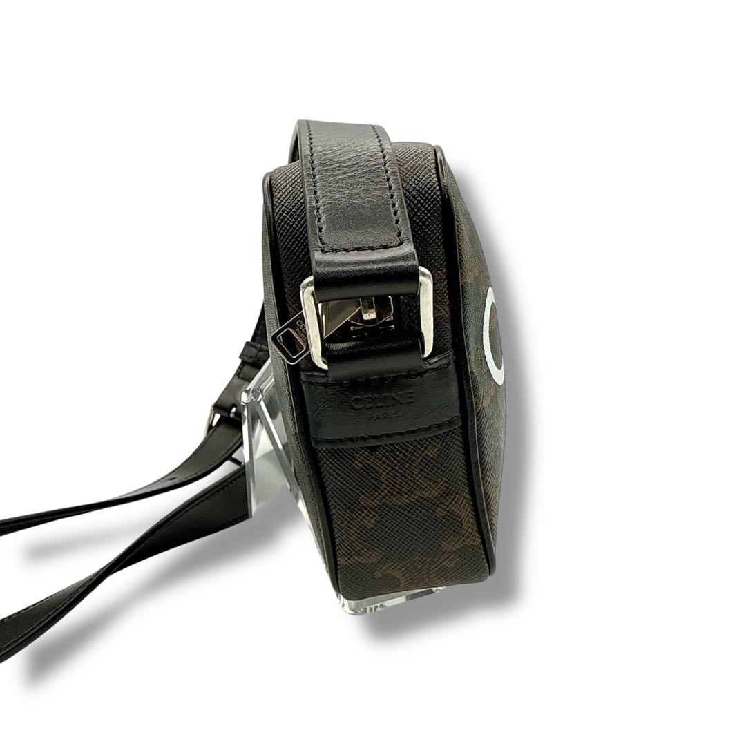 未使用級 セリーヌ トリオンフ ショルダーバッグ キャンバス ブラウン カーフ