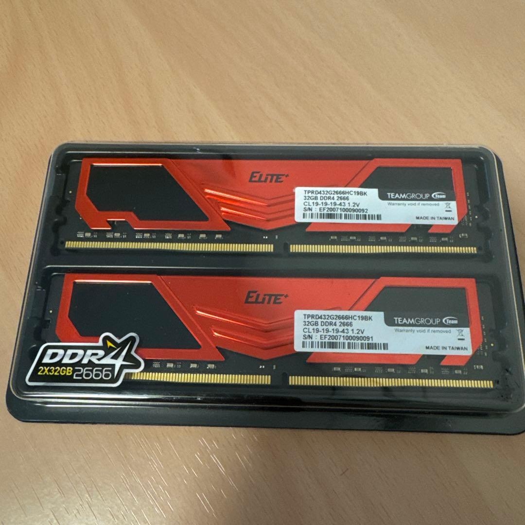 ま*と様 【中古】Team DDR4 2666MHz 64GB (32GBx2枚