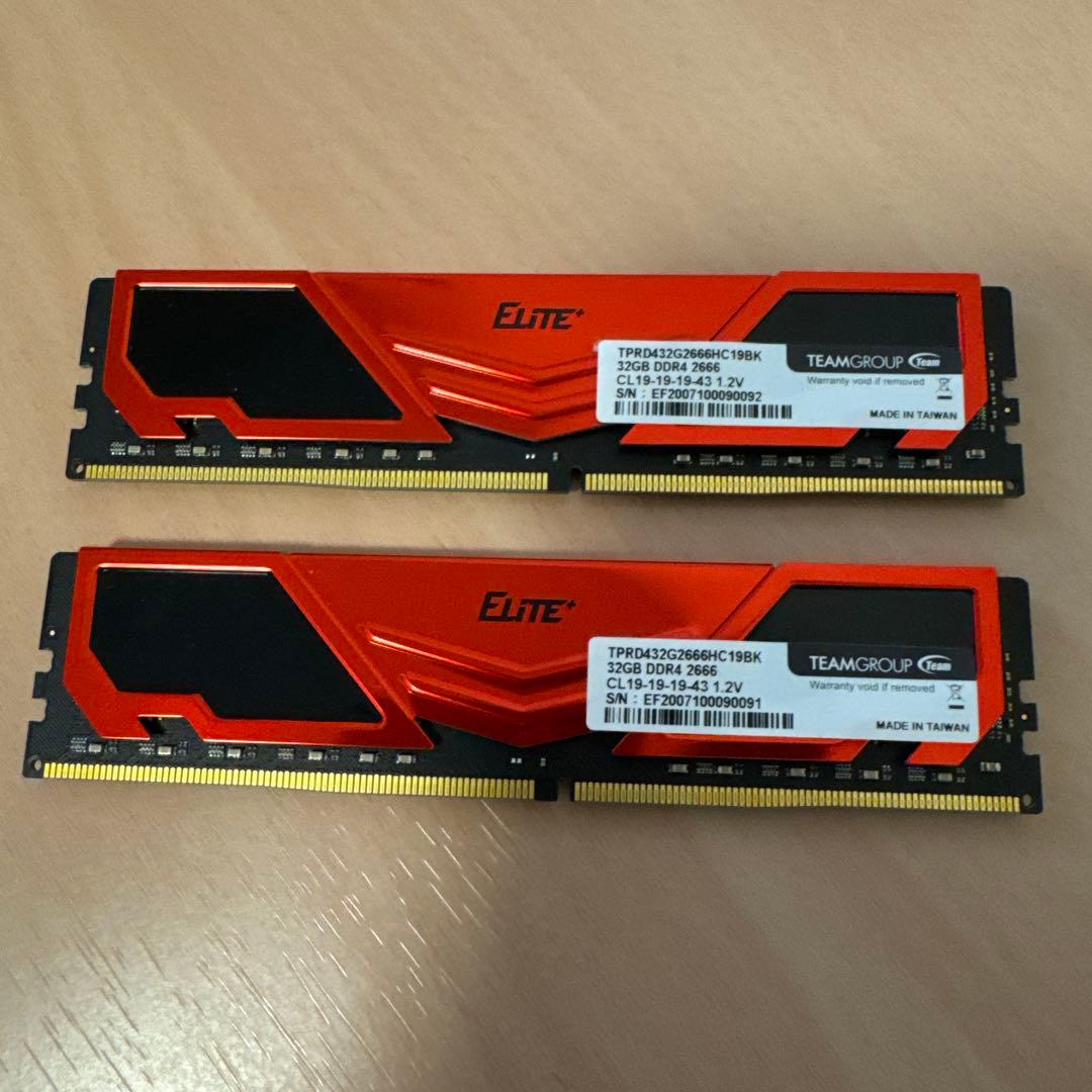 ま*と様 【中古】Team DDR4 2666MHz 64GB (32GBx2枚