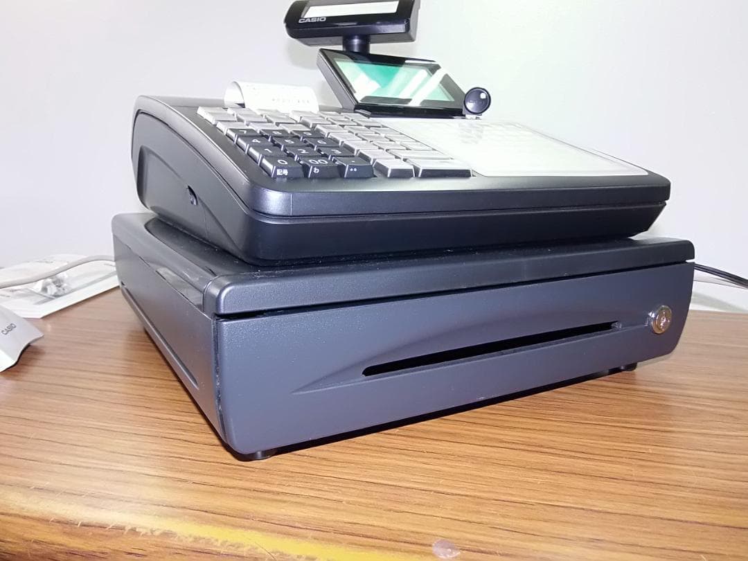人気の黒スキャナー付1204設定無料TK-400飲食向カシオインボイスレジスター