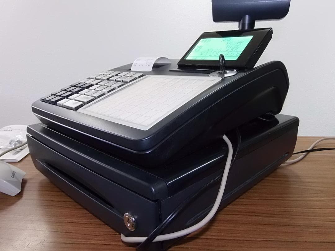 人気の黒スキャナー付1204設定無料TK-400飲食向カシオインボイスレジスター