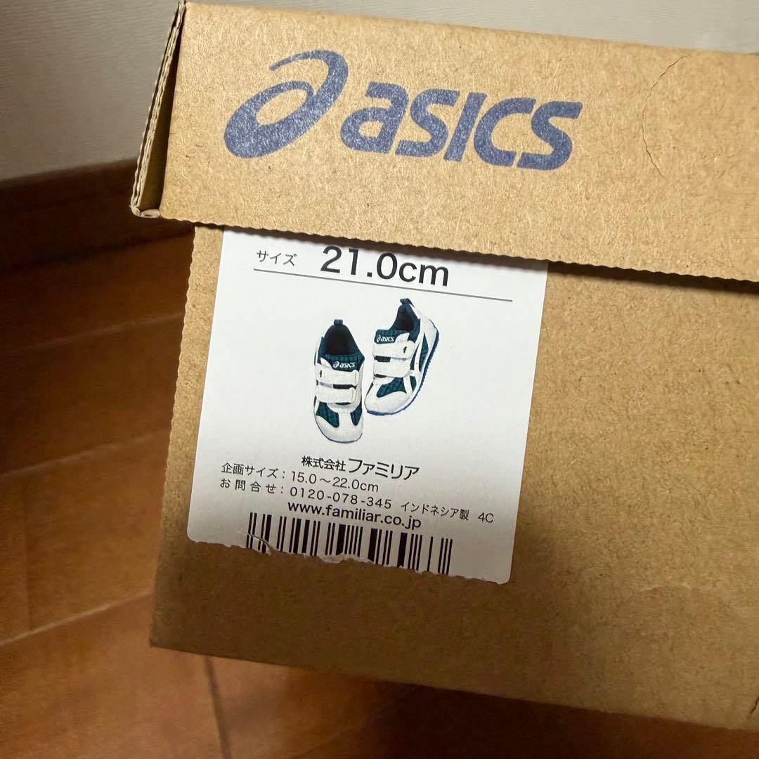 familiar　ファミリア　asics チェック柄 靴 新品　XB 21センチ
