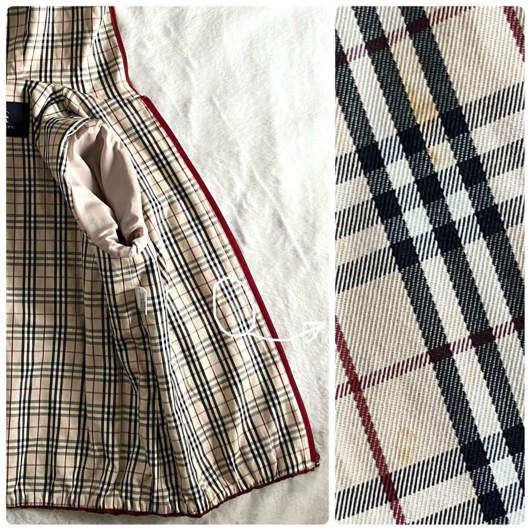 バーバリーロンドン 3way ノバチェック フーデッドブルゾン 9 ワインレッド