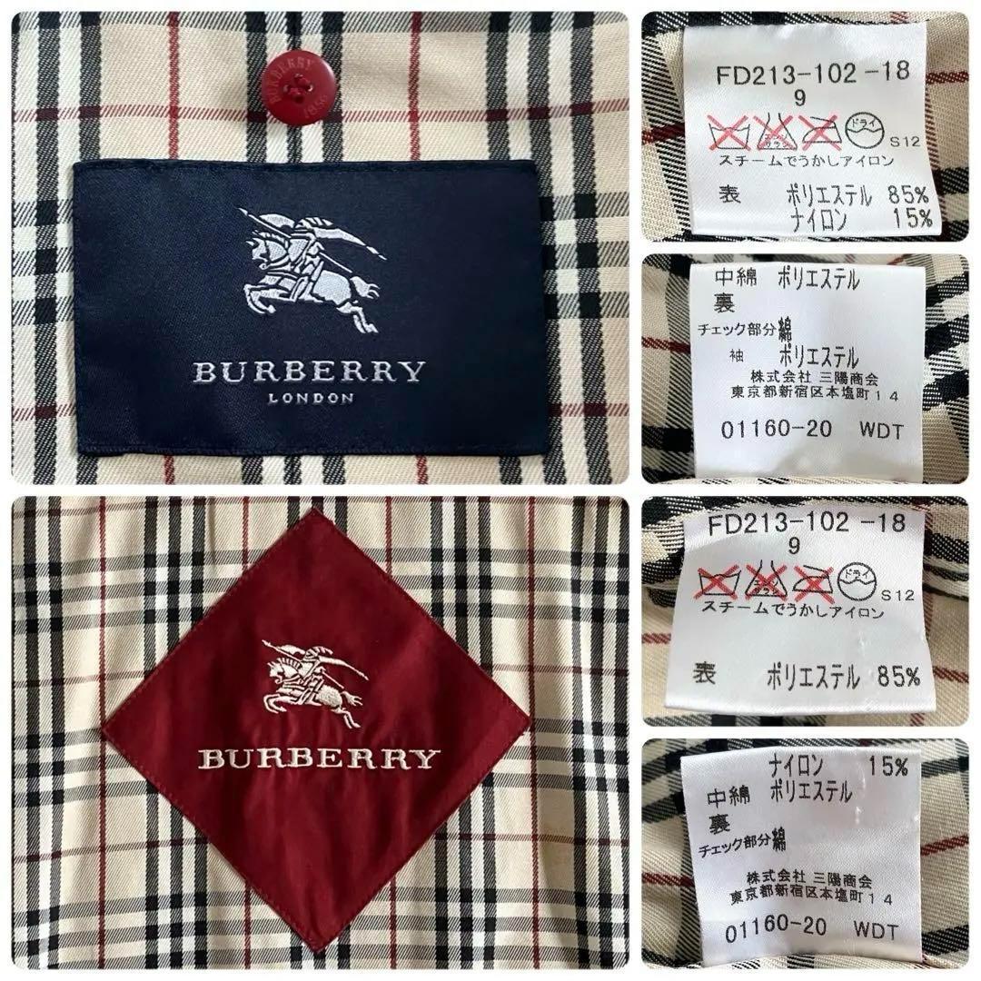 バーバリーロンドン 3way ノバチェック フーデッドブルゾン 9 ワインレッド