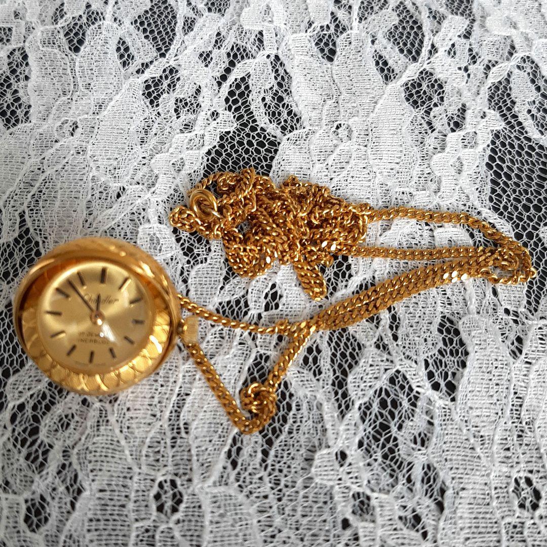 ✨稼働美品✨Chandler✨チャンドラー✨球体手巻き式ペンダントウォッチ