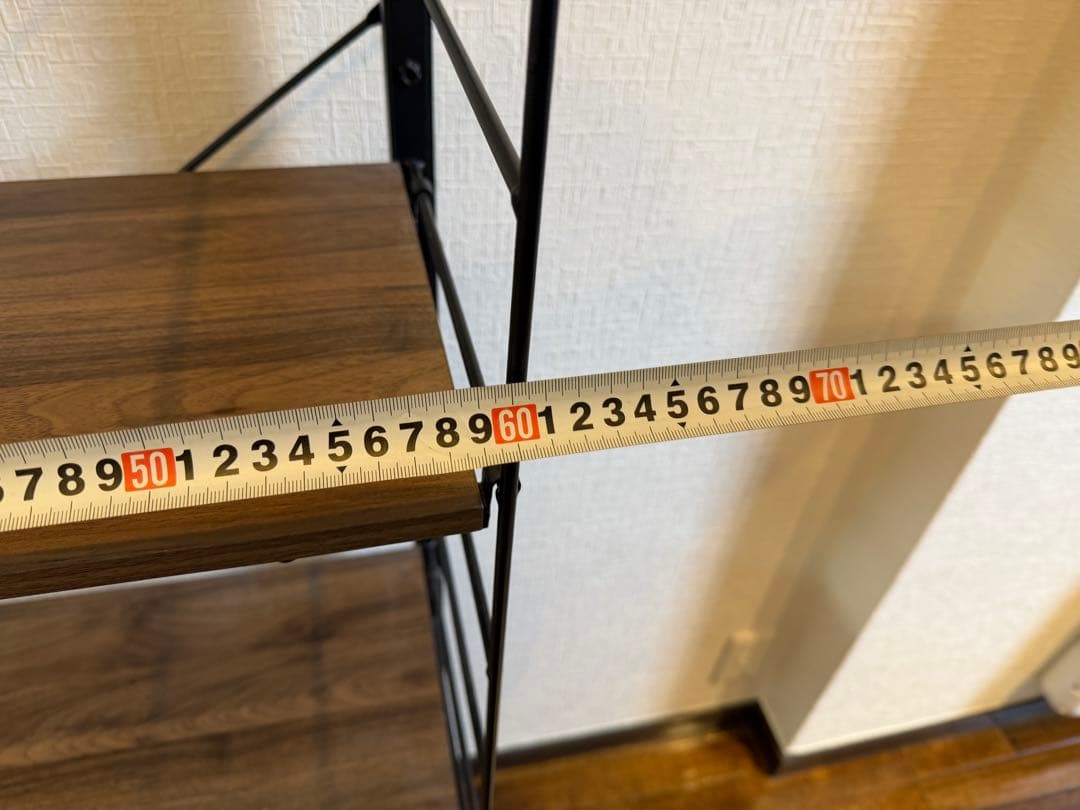 ニトリ 突っ張り壁面収納Nポルダ スリムタイプ (幅60cm ミドルブラウン)