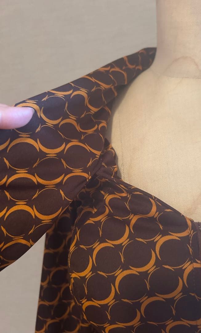 フラメンコ衣装ペチコート付き3点セット焦げ茶×辛子手作り中古美品