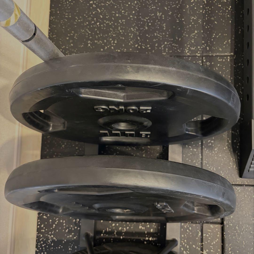 【直接引渡可】BULLオリンピックバーベルプレート20kg x 2ラバープレート