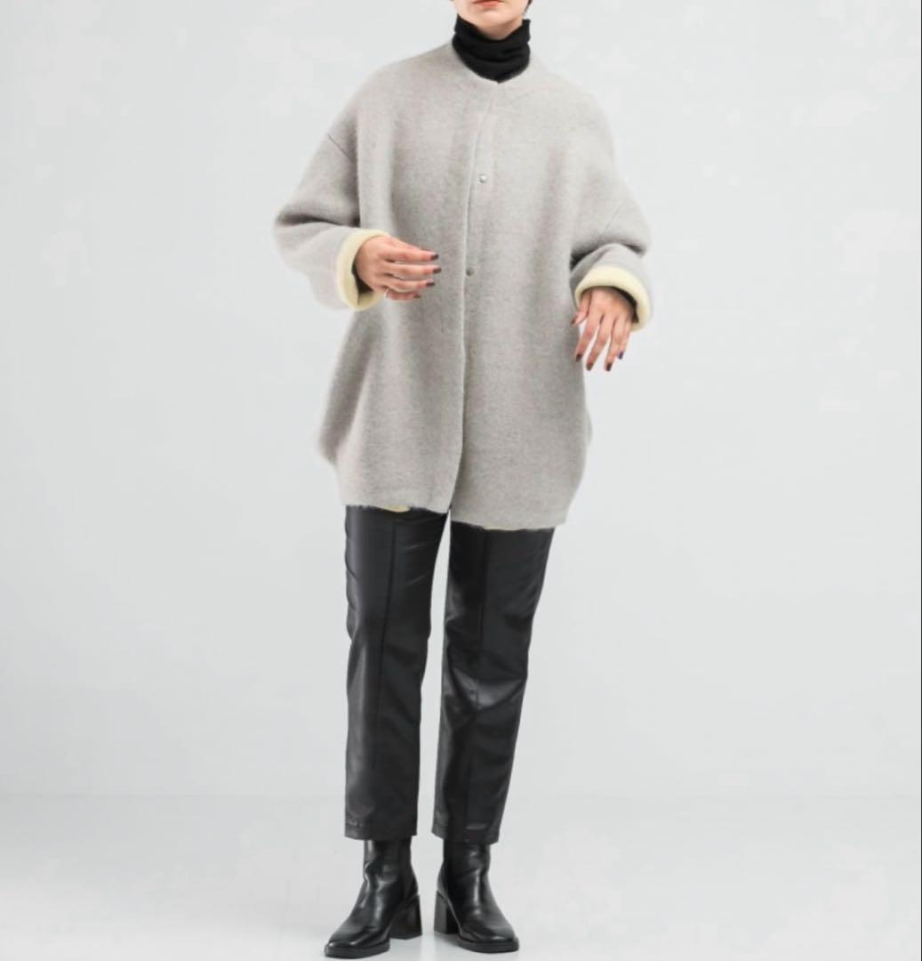 24AW エレンディーク ベーシックCNラクーンミックスWカーディガン 02