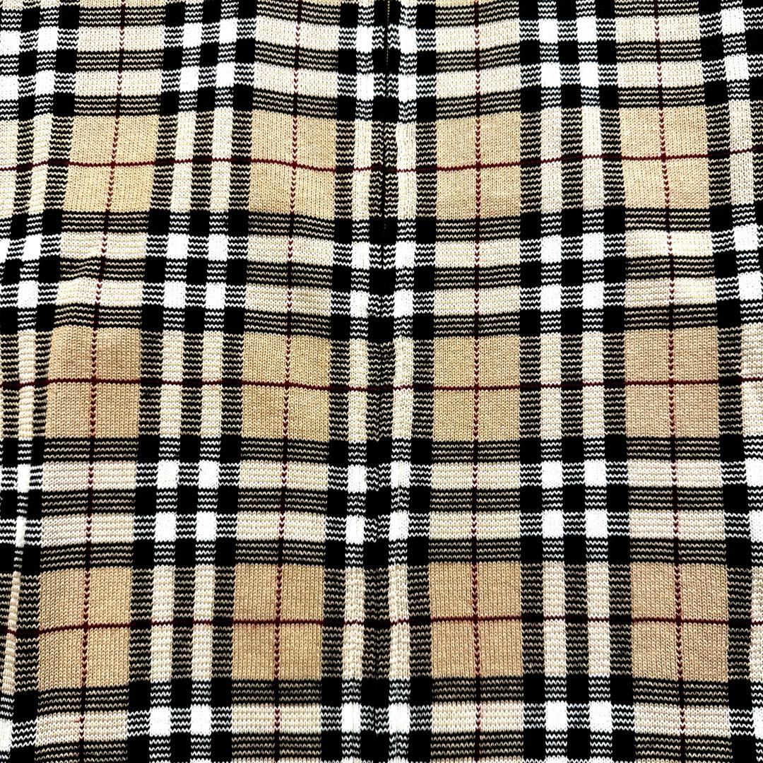 バーバリーブラックレーベル　メンズ　フルジップ　ニット　ノバチェック　M