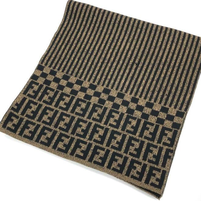 FENDI✨　ロゴ　マフラー ブランド　ブラウン　フェンディ