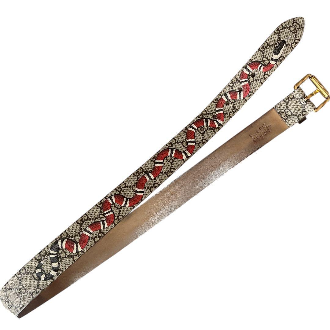GUCCI ベルト GGスプリーム スネークプリント ミケーレ期 サイズ95