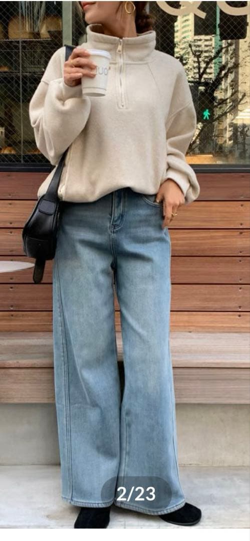 BLATE 裏起毛ワイドデニム　新品タグ付き