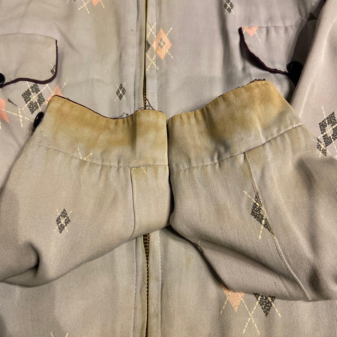 50s ダイヤ アーガイル レーヨン ギャバジャン ロカビリー ヴィンテージ