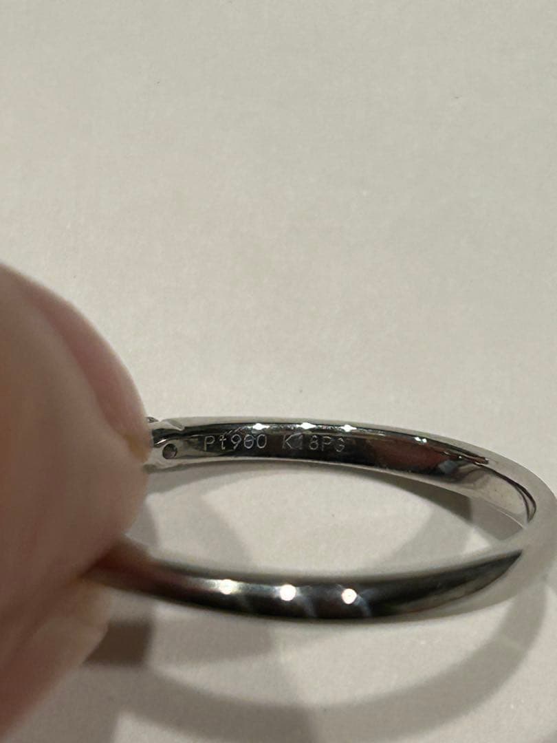 pt900 18k ピンクダイヤ　ダイヤ　リング