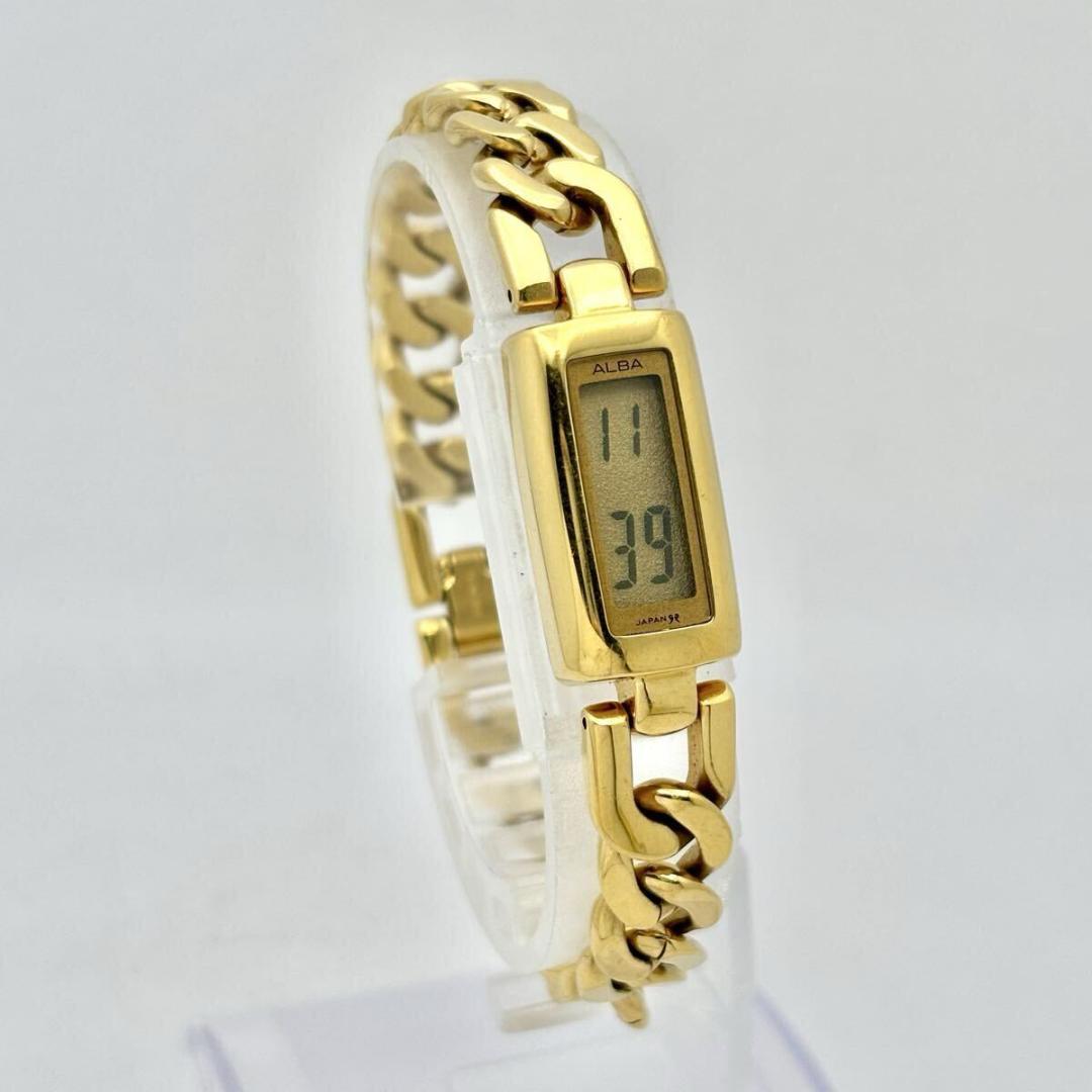 【美品/新品電池】 SEIKO ALBA レディース 腕時計 ゴールド チェーン