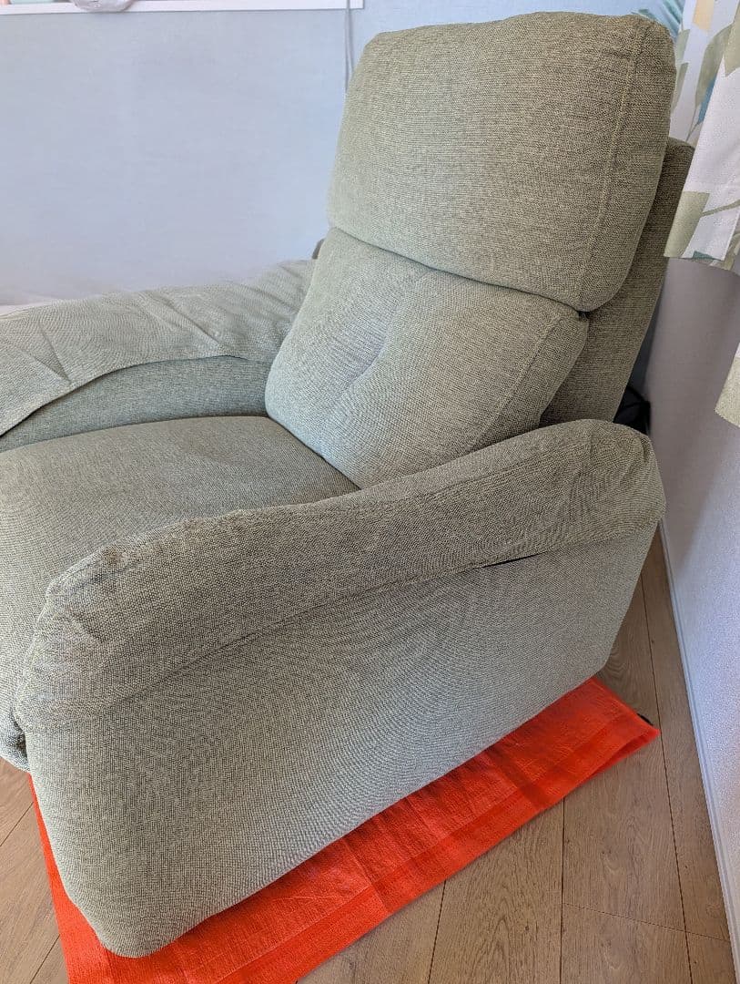 ニトリ　電動リクライニングソファ　グリーン　1人掛け　送料無料