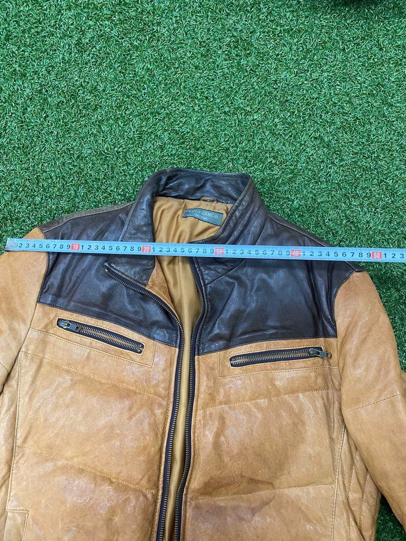 【極暖・希少】WIND ARMOR ニチワ 羊革 レザーダウンジャケット L