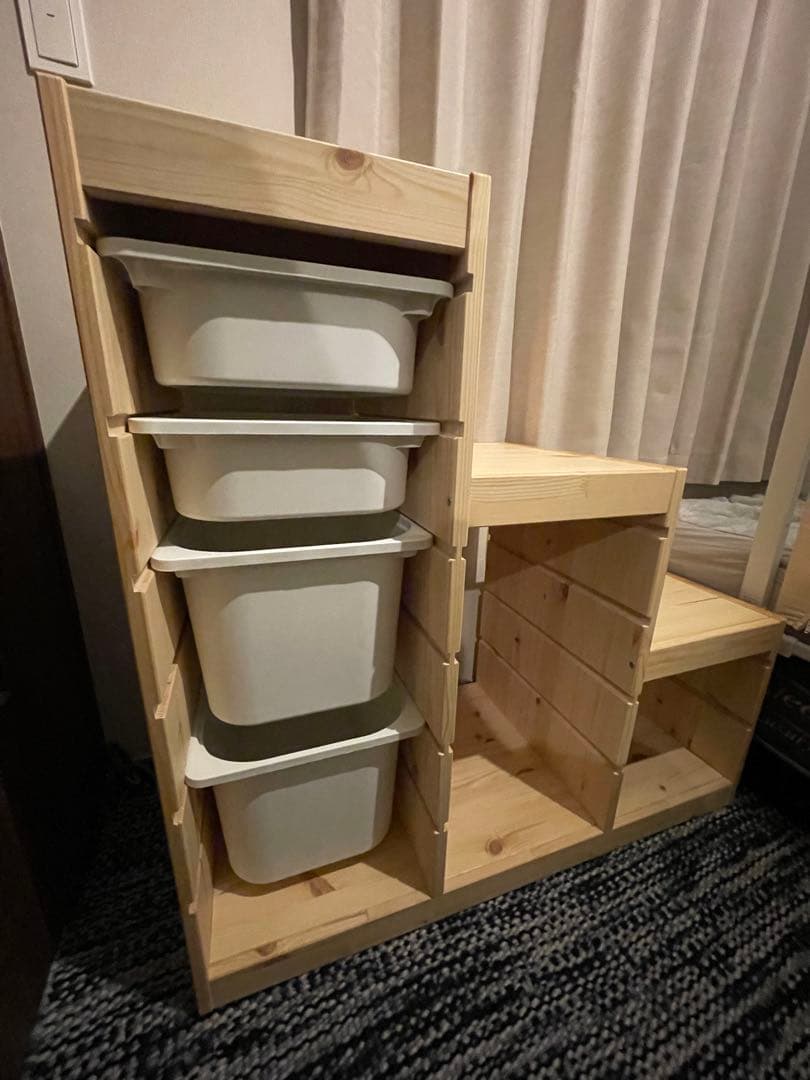 IKEA トロファスト 階段タイプ ホワイトボックス4個付き　ほぼ新品