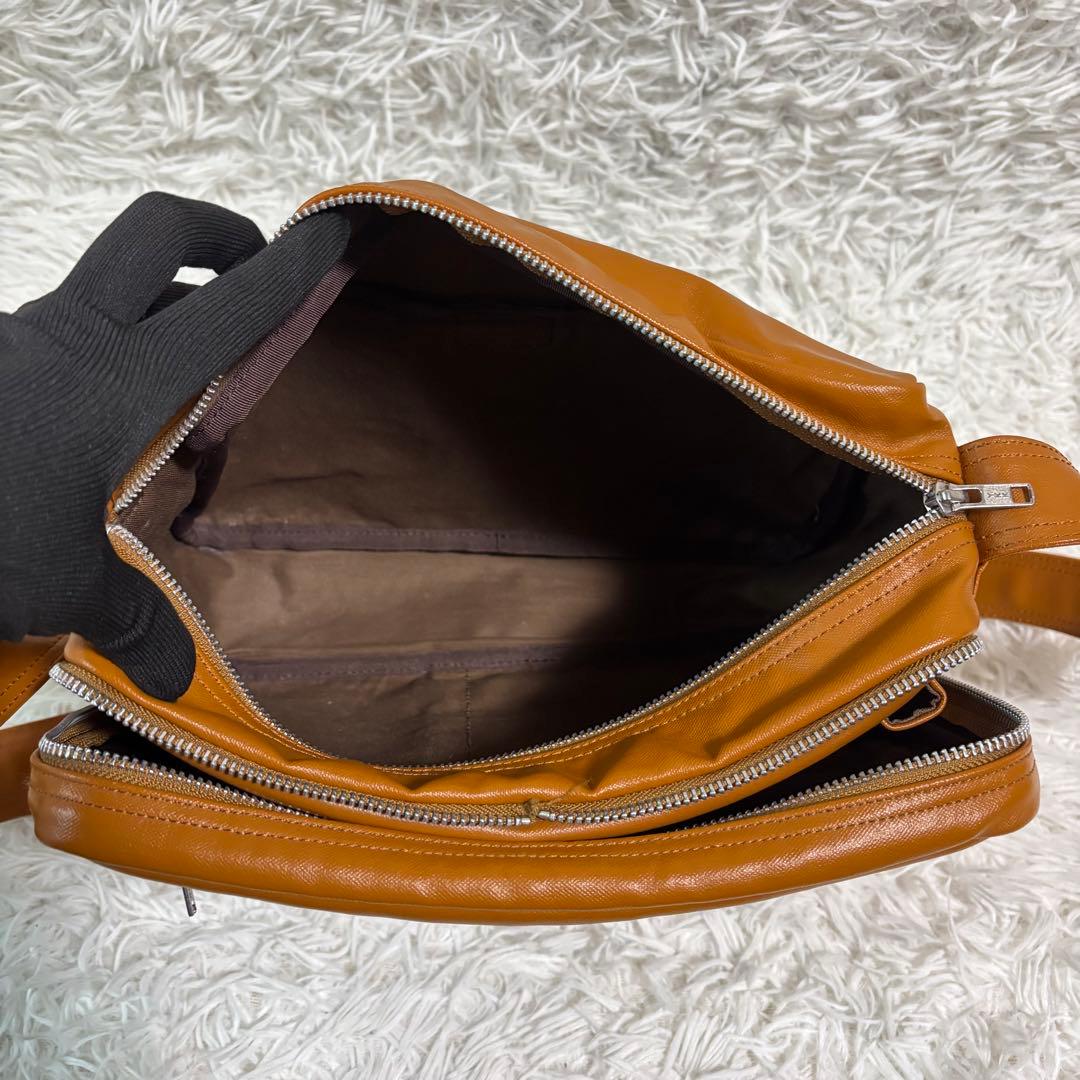 ポーター ショルダーバッグ フリースタイル 2層 大容量 カメラバッグ キャメル