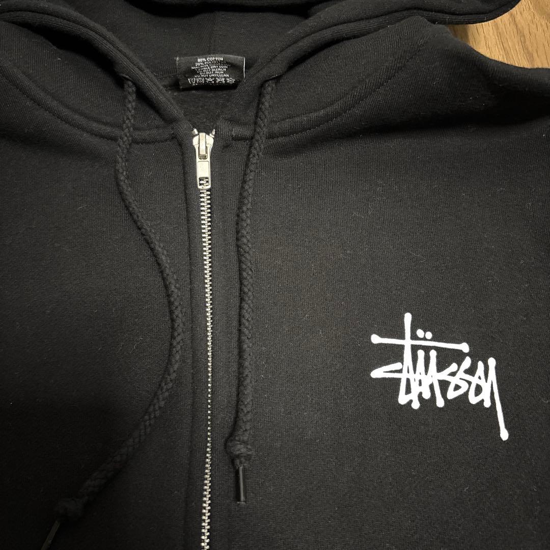 STUSSY ステューシー ジップアップパーカー／ブラック