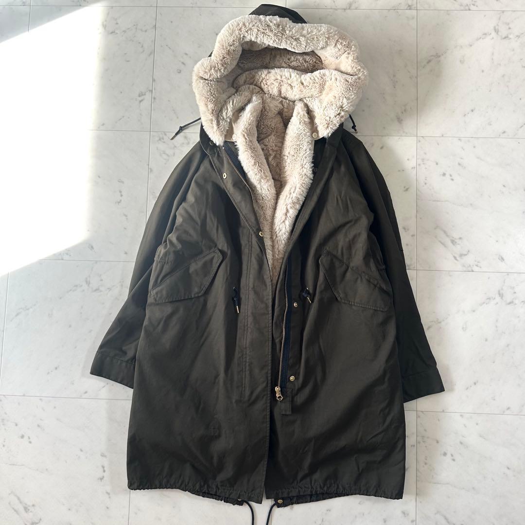 極美品＊定価4.7万 イエナ 3wayファーベストライナー付モッズコート カーキ