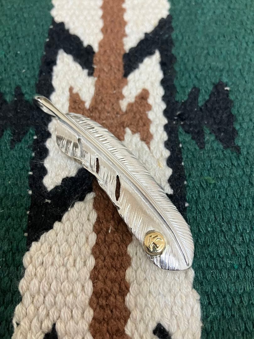 goro's ゴローズ　金メタル付き特大フェザー　右向き　イーグル　イボメタル