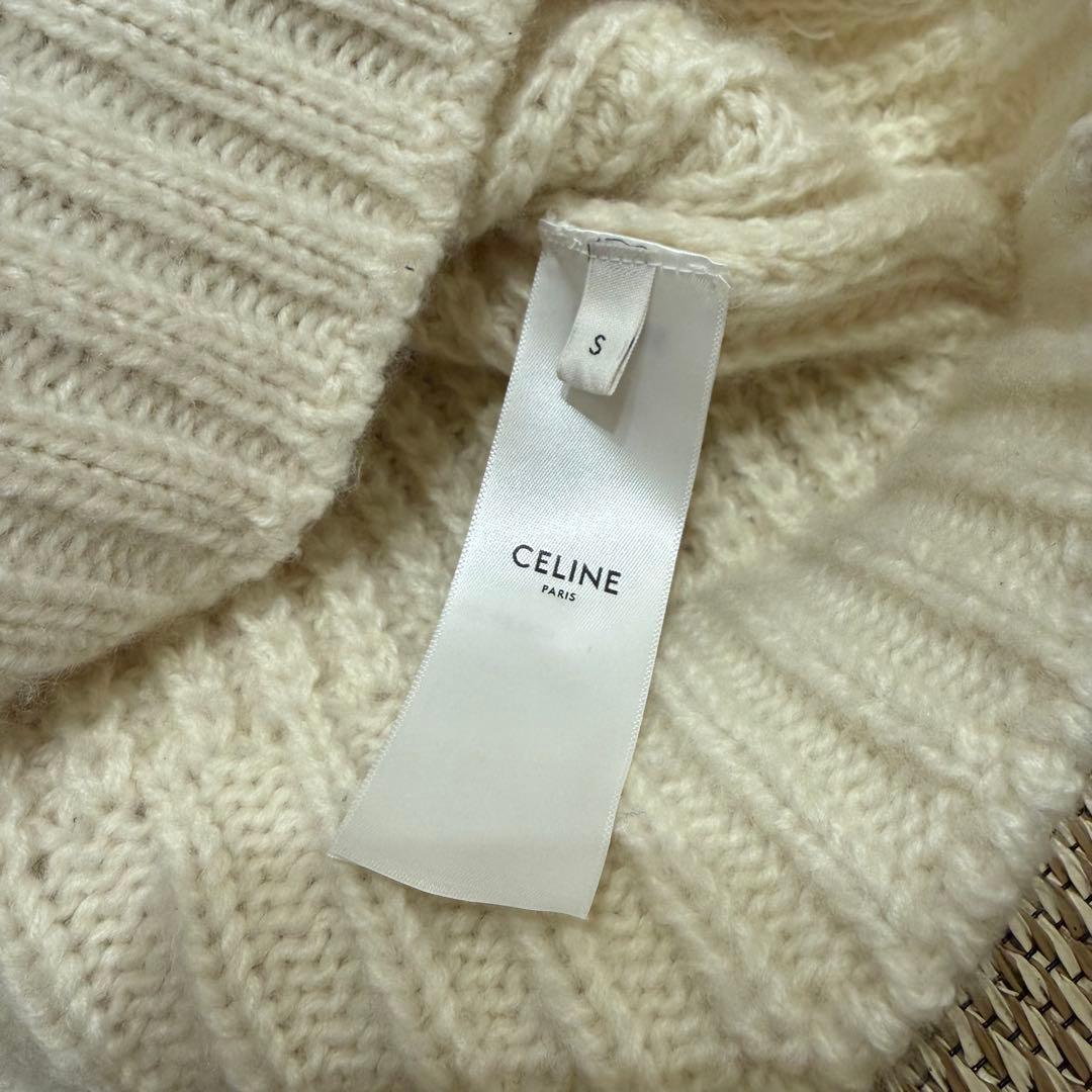 CELINE セリーヌ リブ編み ニット ブルゾン レディース S カーディガン